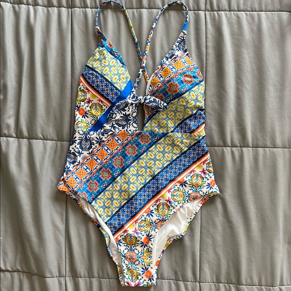 Nanette Lepore One Piece Patchwork Goddess Swimsuit - Picture 3 of 8